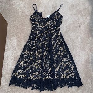 Navy blue floral dress
